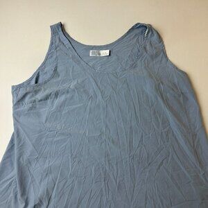 Time and Tru Tank Top Womens 2XL Blue Sleeveless Stretch Basic Casual Polyester